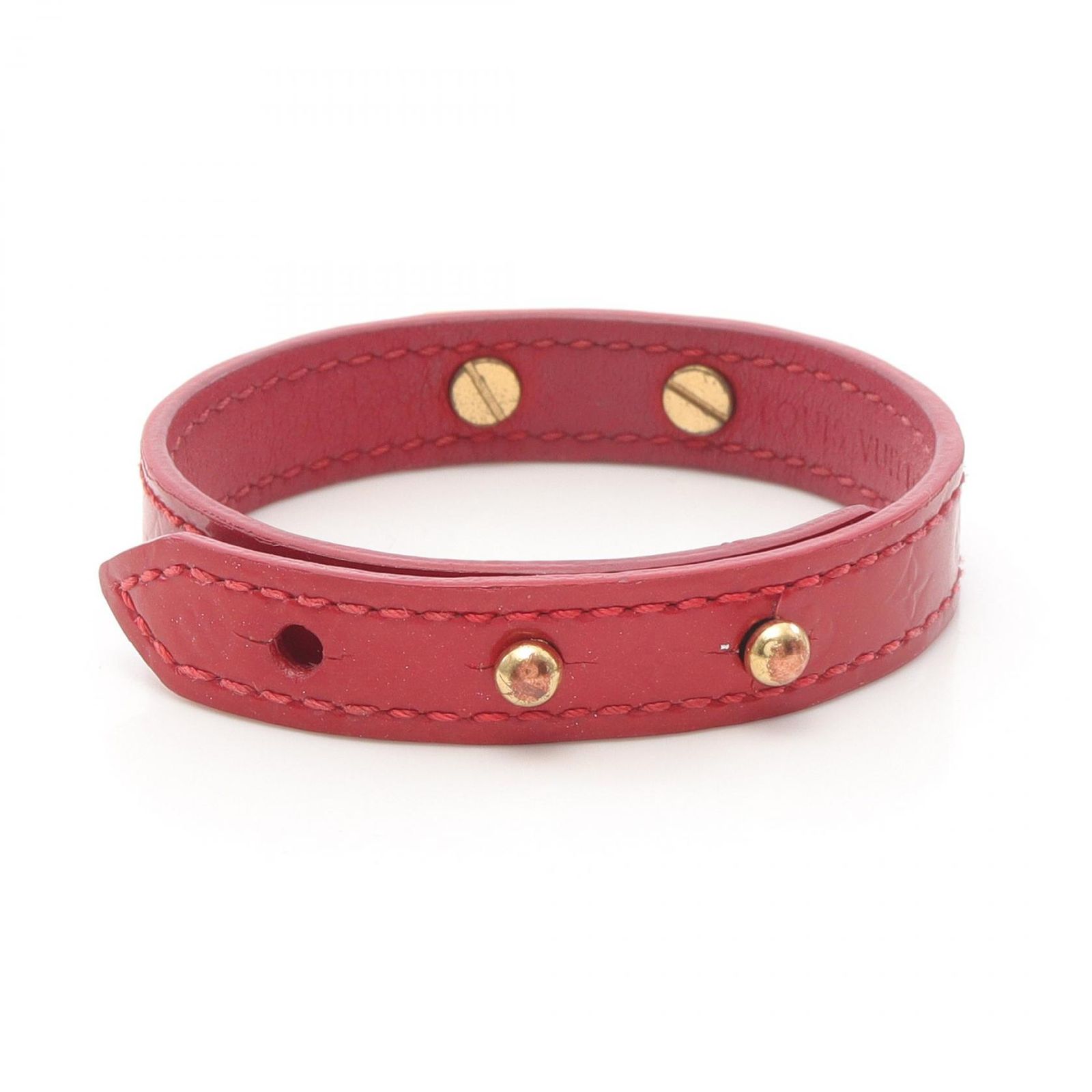 ルイ ヴィトン LOUIS VUITTON ブレスレット ブラスレ ロゴマニア モノグラムヴェルニ スリーズ M 5152 GP ゴールドメッキ ブラスレロゴマニア レディース B