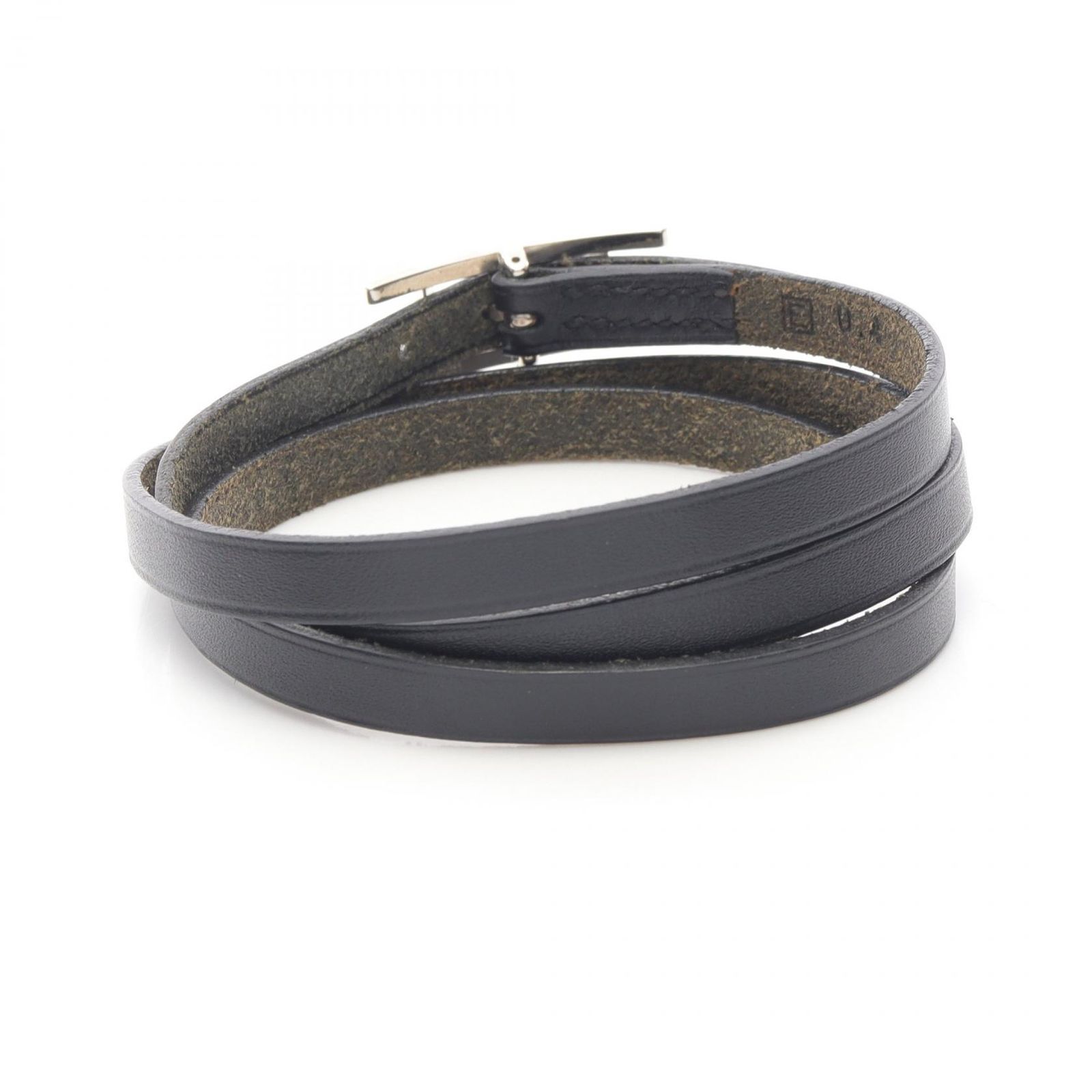 エルメス HERMES ブレスレット アピ3 ロング レザー ステンレススチール レディース A