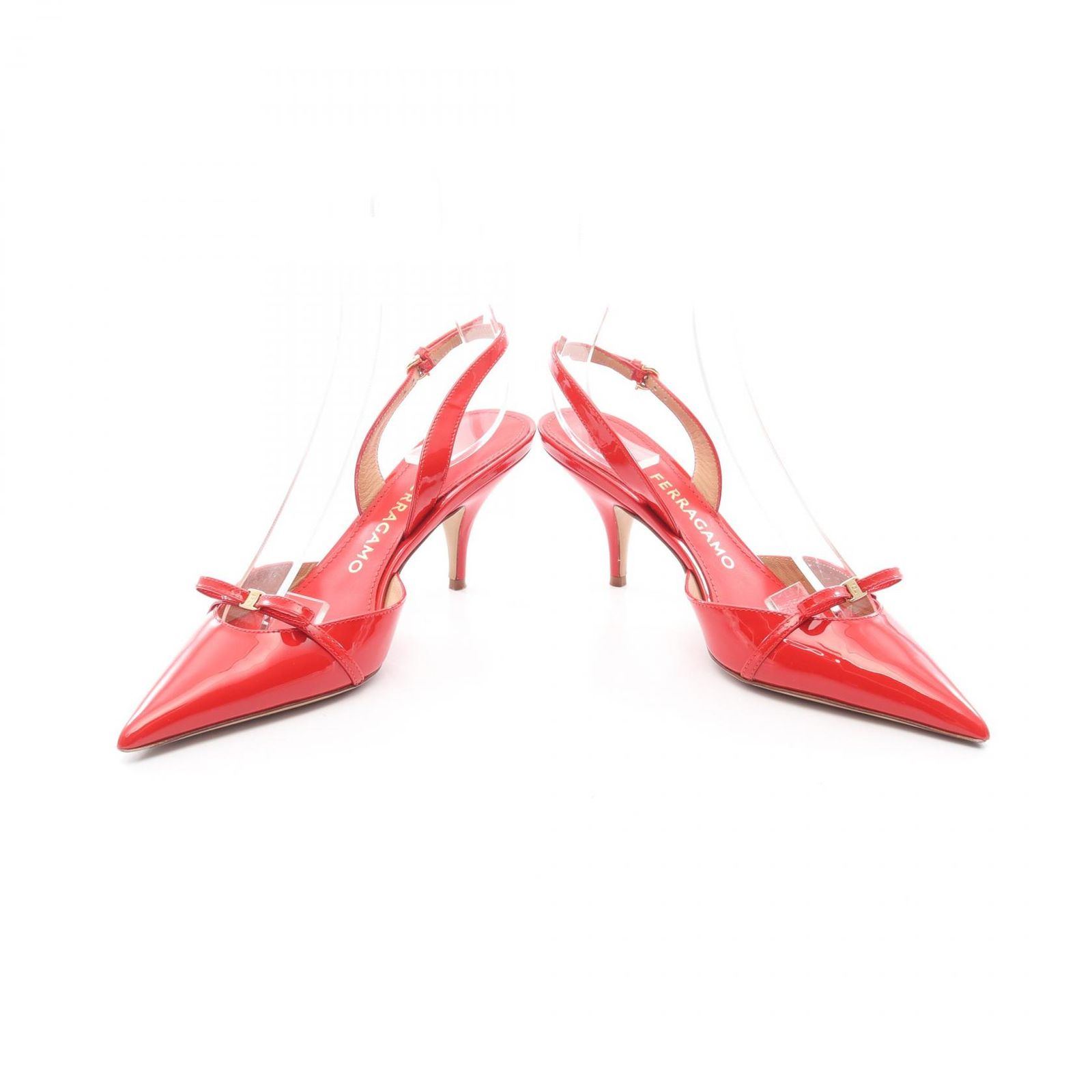  サルヴァトーレフェラガモ Salvatore Ferragamo ミュール レッド パテントレザー パンプス レディース A ミュール サンダル ミュール