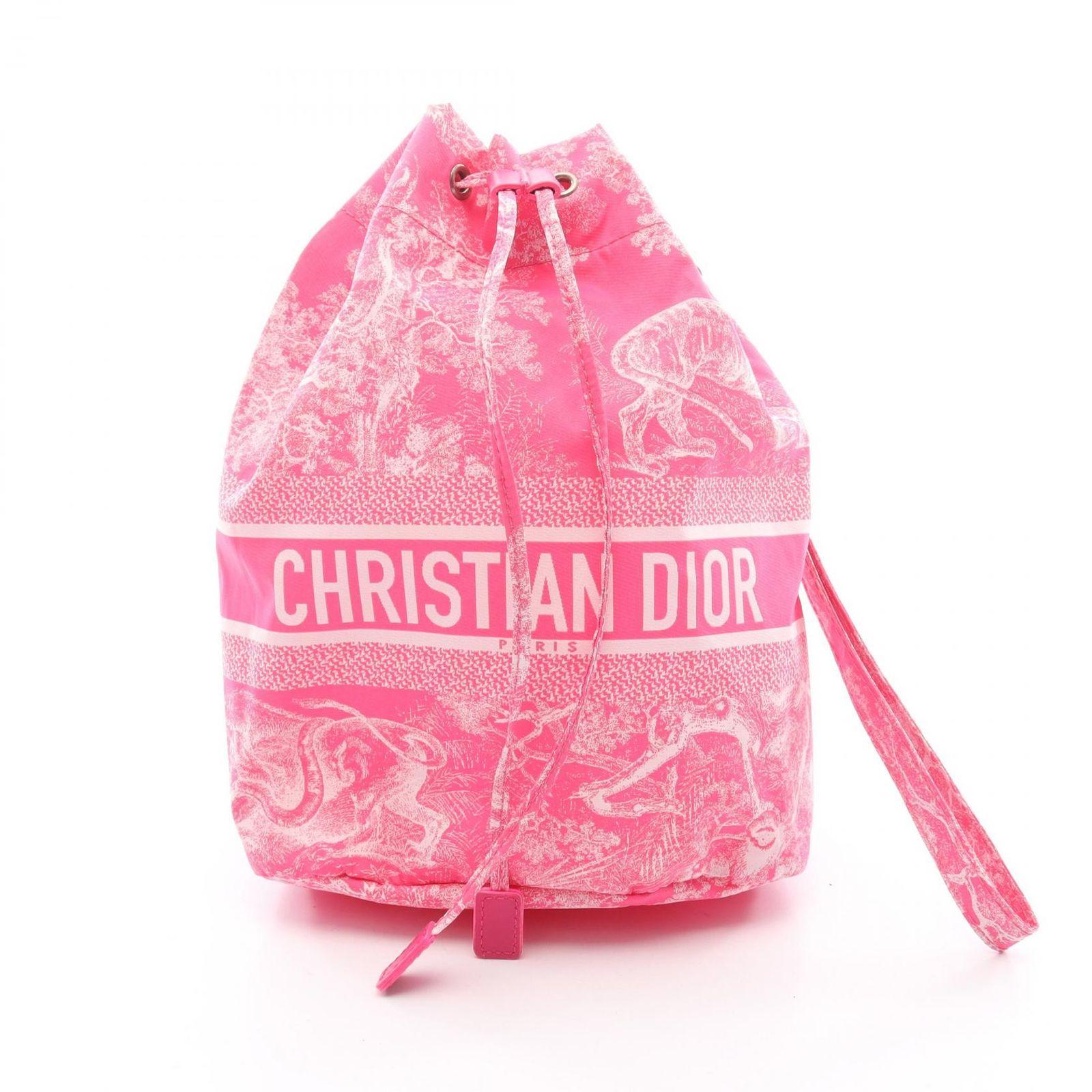 クリスチャンディオール Christian Dior ポーチ DIORTRAVEL トワル ドゥ ジュイ ピンク ナイロン トワルドゥジュイ トラベルポーチ レディース Used A