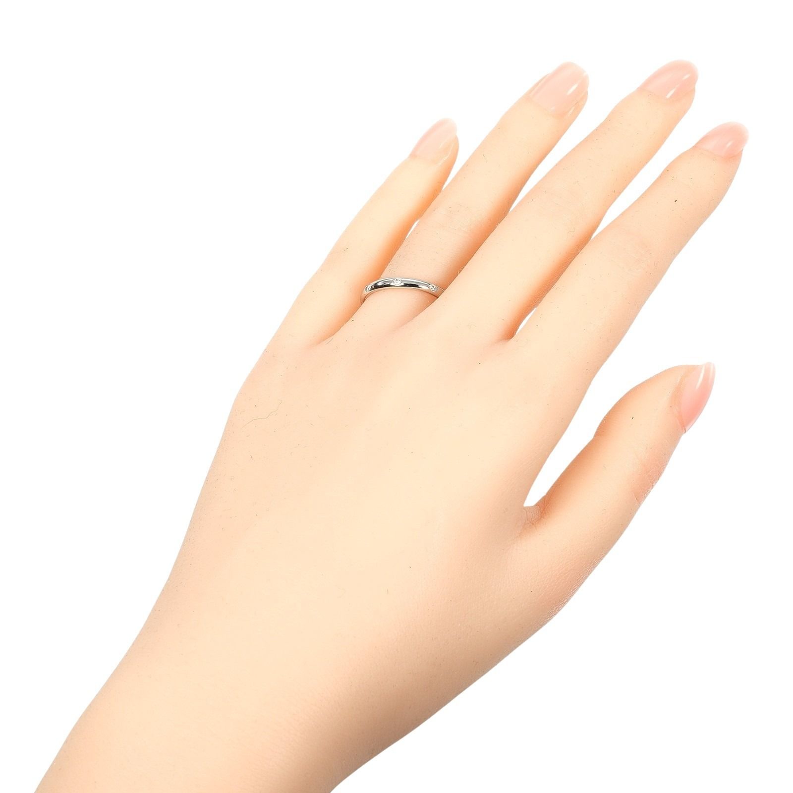 CARTIER カルティエ 1895 ウェディング 2.6 mmバンド Pt 950プラチナ×3 Pダイヤモンド 14.5号 レディース 3 g リング 指輪