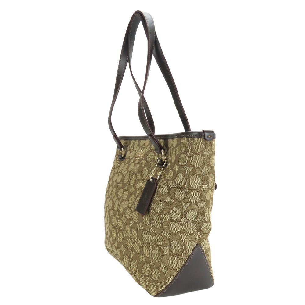 中古】 コーチ トートバッグ F58282 シグネチャー キャンバス レザー