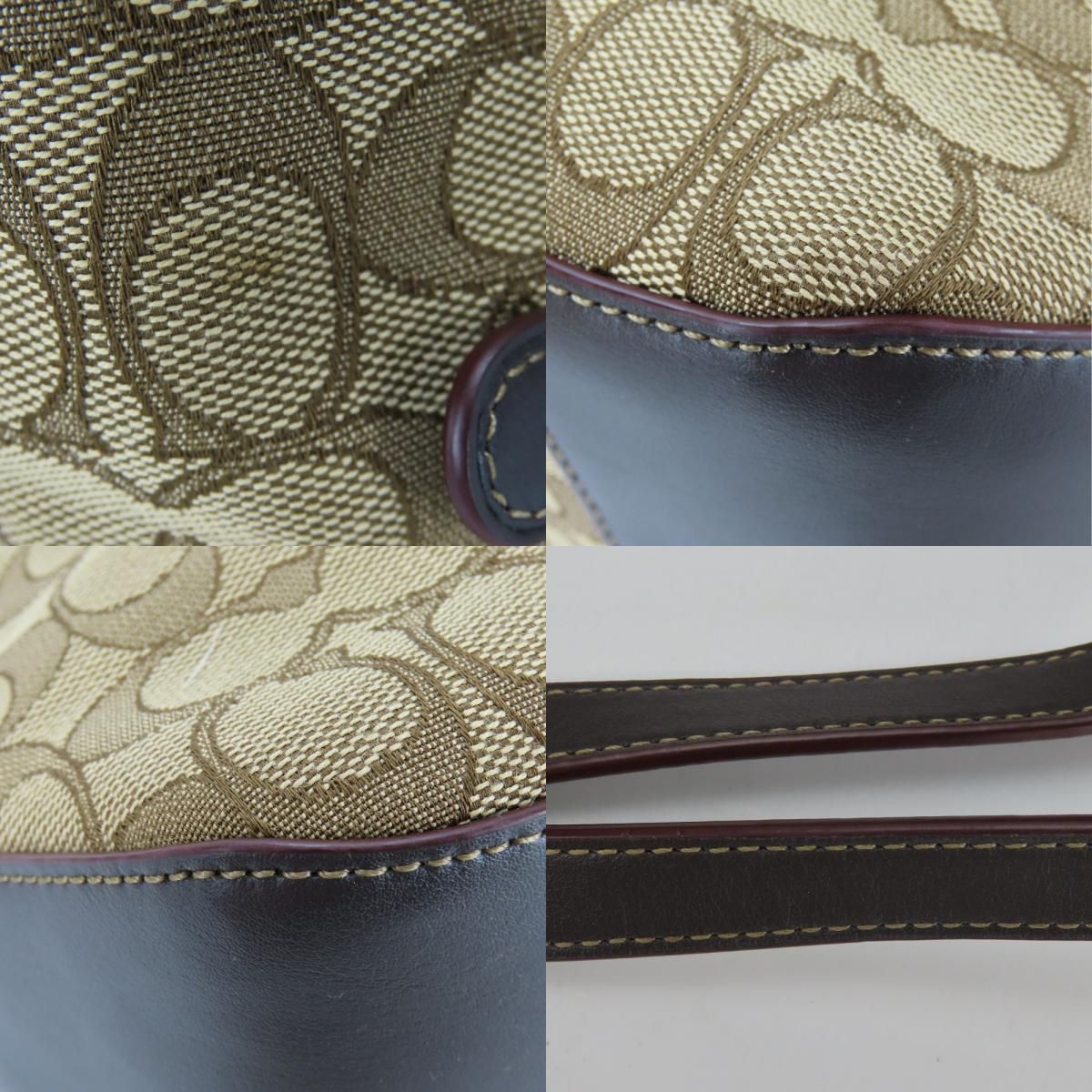 中古】 コーチ トートバッグ F58282 シグネチャー キャンバス レザー