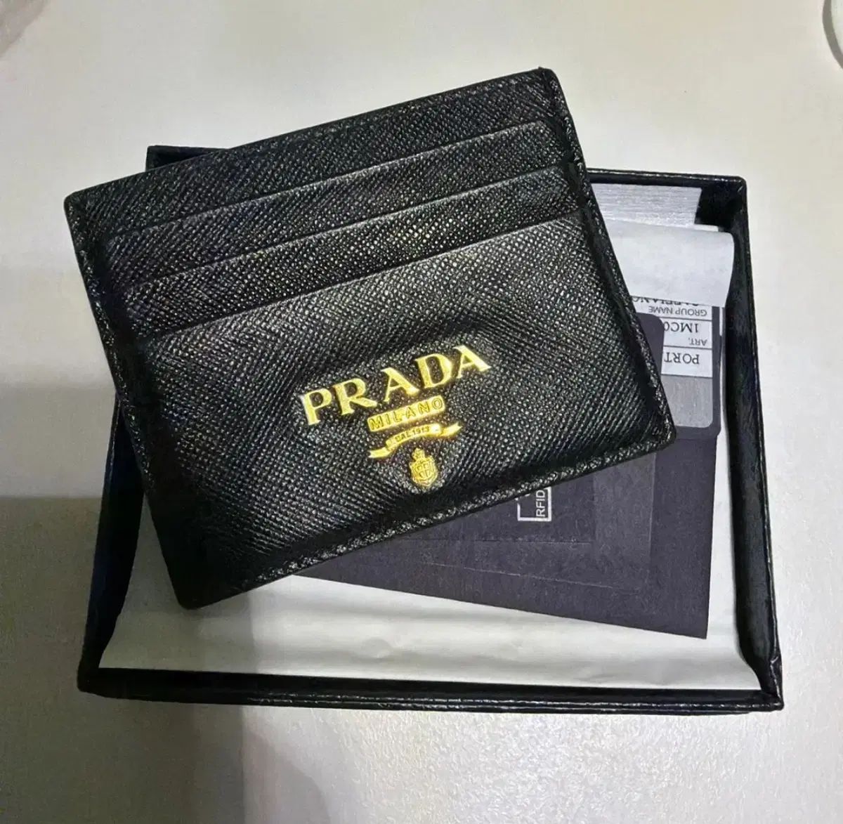 PRADA プラダ サフィアーノ カードウォレット ブラック 状態 状態良し 保証書 あり