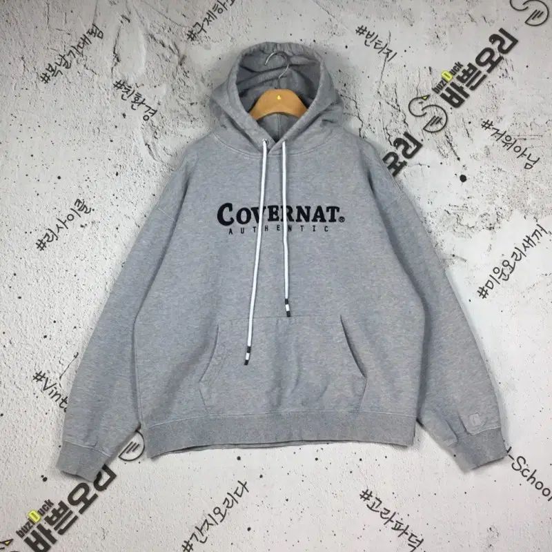 COVERNAT カンガルーポケット フーディー Tシャツ メランジ グレー L 2300235