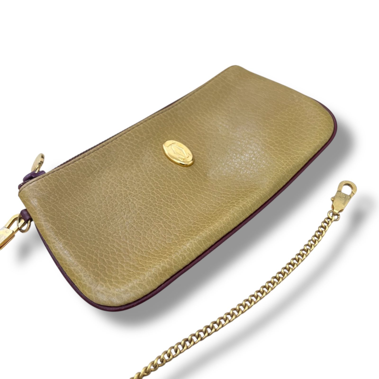 カルティエ マストライン マスタード チェーン ポーチ コインケース