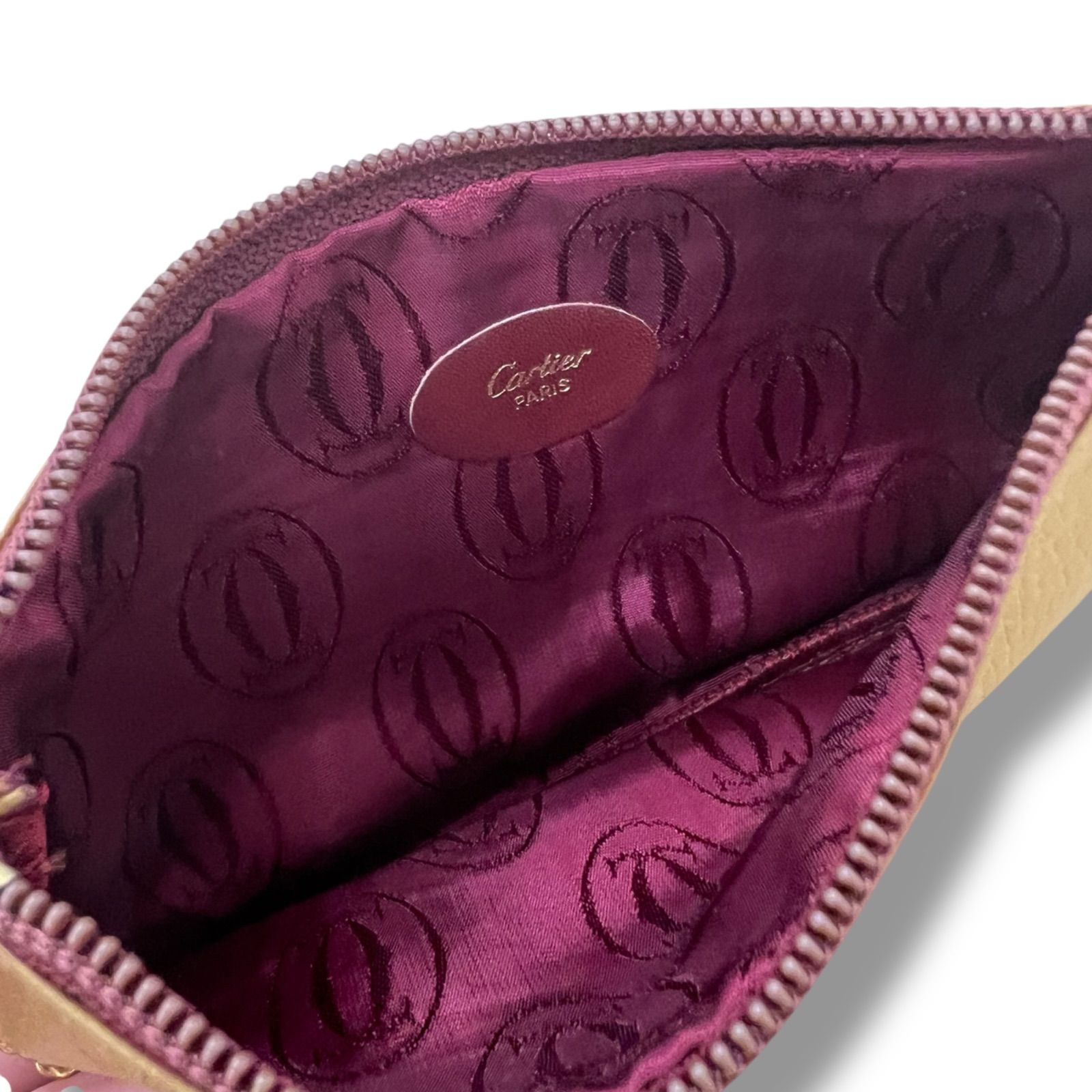 カルティエ チェーンポーチ マストライン マスタード ゴールド カルティエ マストライン マスタード チェーン ポーチ コインケース