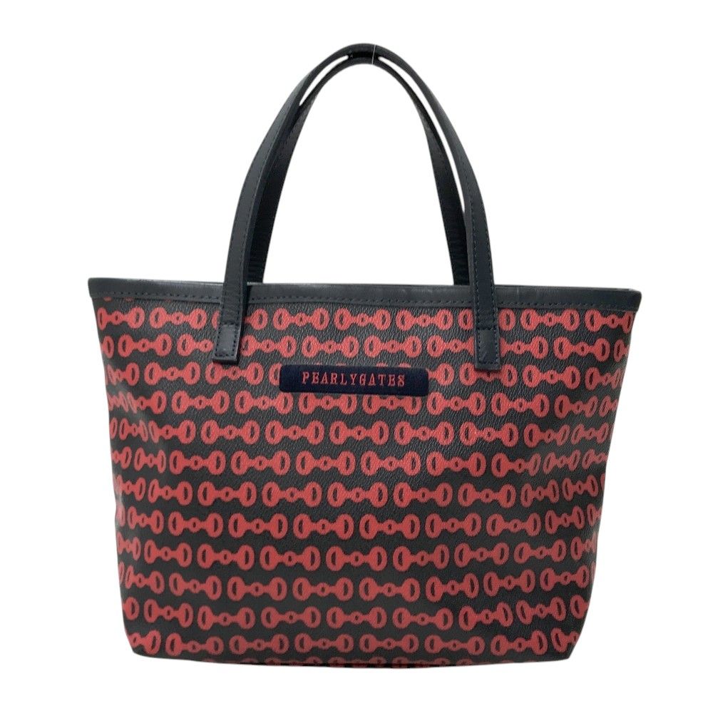 PEARLY GATES パーリーゲイツ　メゾンロゴ　カートバッグ　ゴルフ　黒赤 PEARLY GATES パーリーゲイツ メゾンロゴ柄 キャディバッグ ゴルフ 美