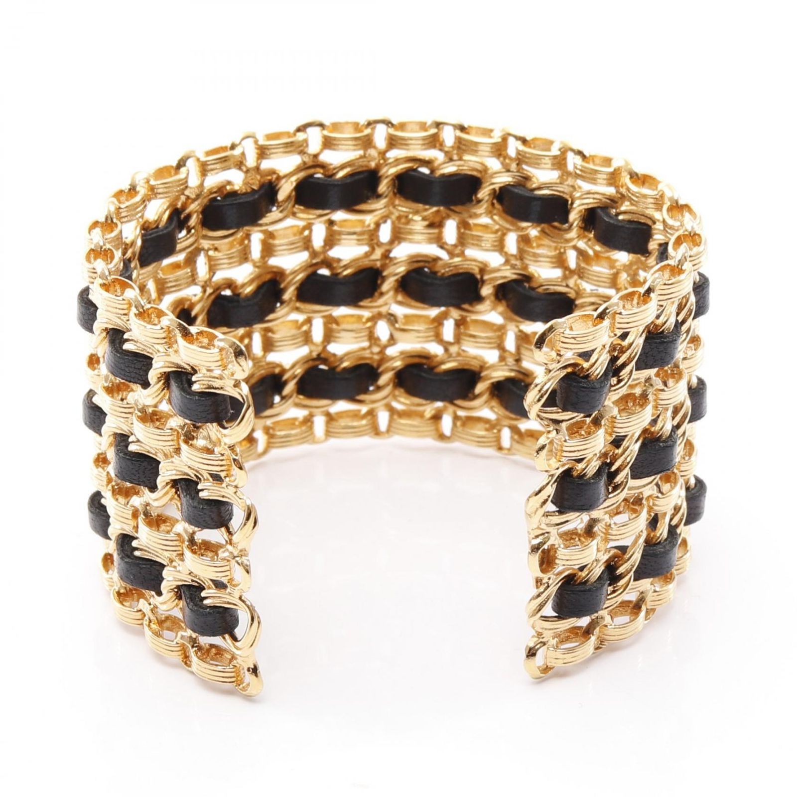 シャネル CHANEL バングル GP ゴールドメッキ レザー レディース A