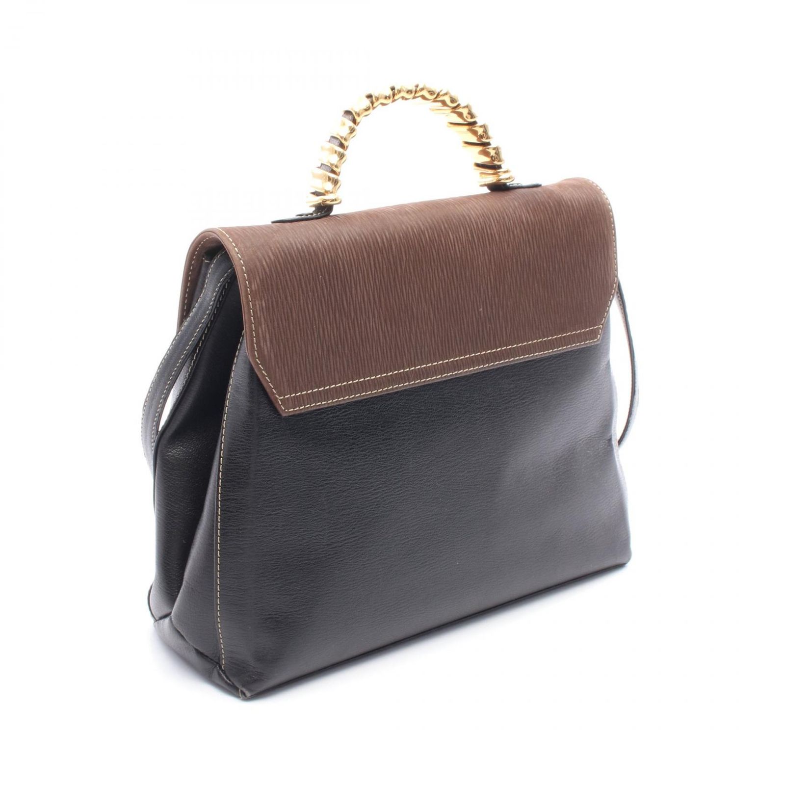 ロエベ LOEWE ハンドバッグ ブラック ブラウン レザー レザー ベラスケス 2wayショルダー レディース Used B