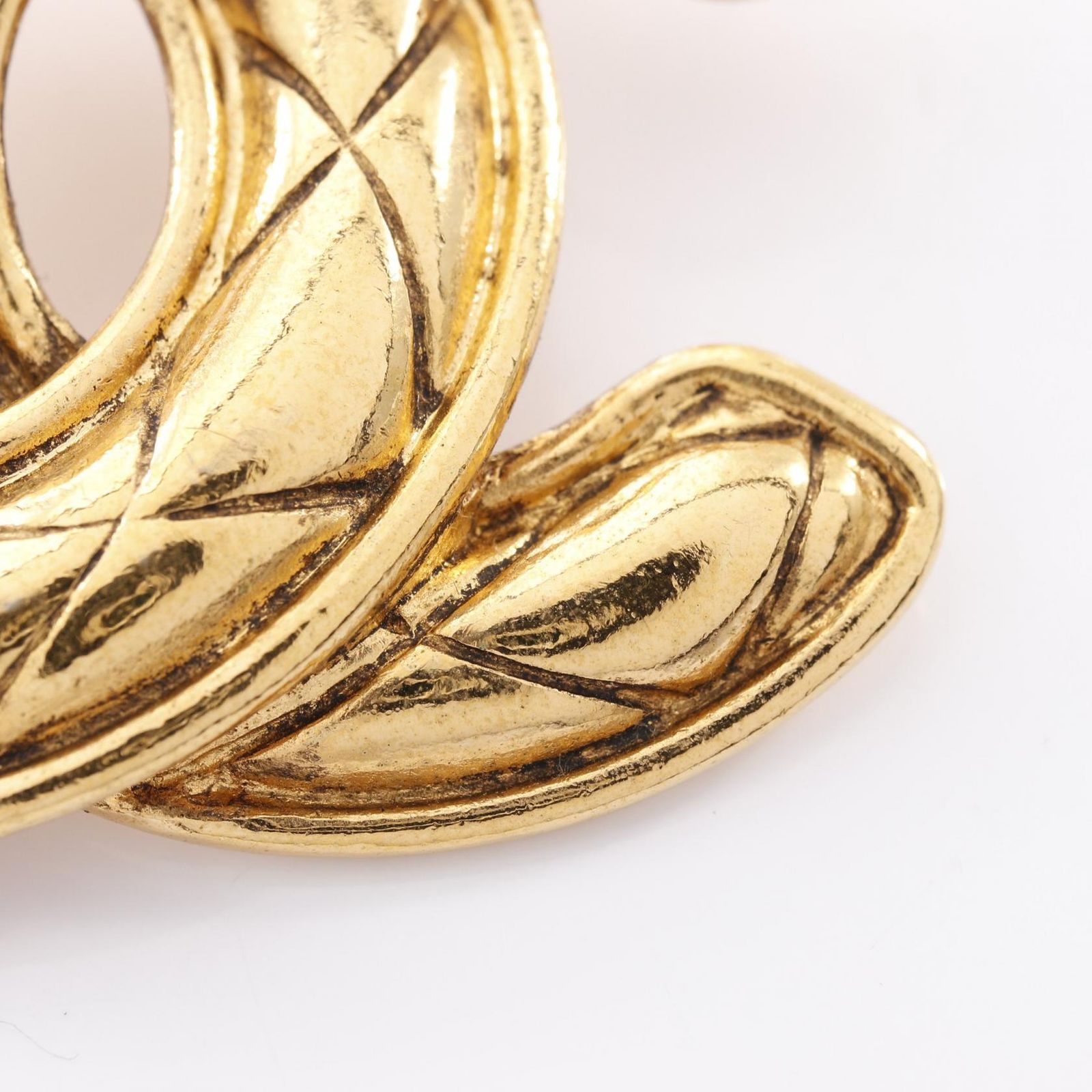 シャネル CHANEL ブローチ ココマーク マトラッセ GP（ゴールドメッキ