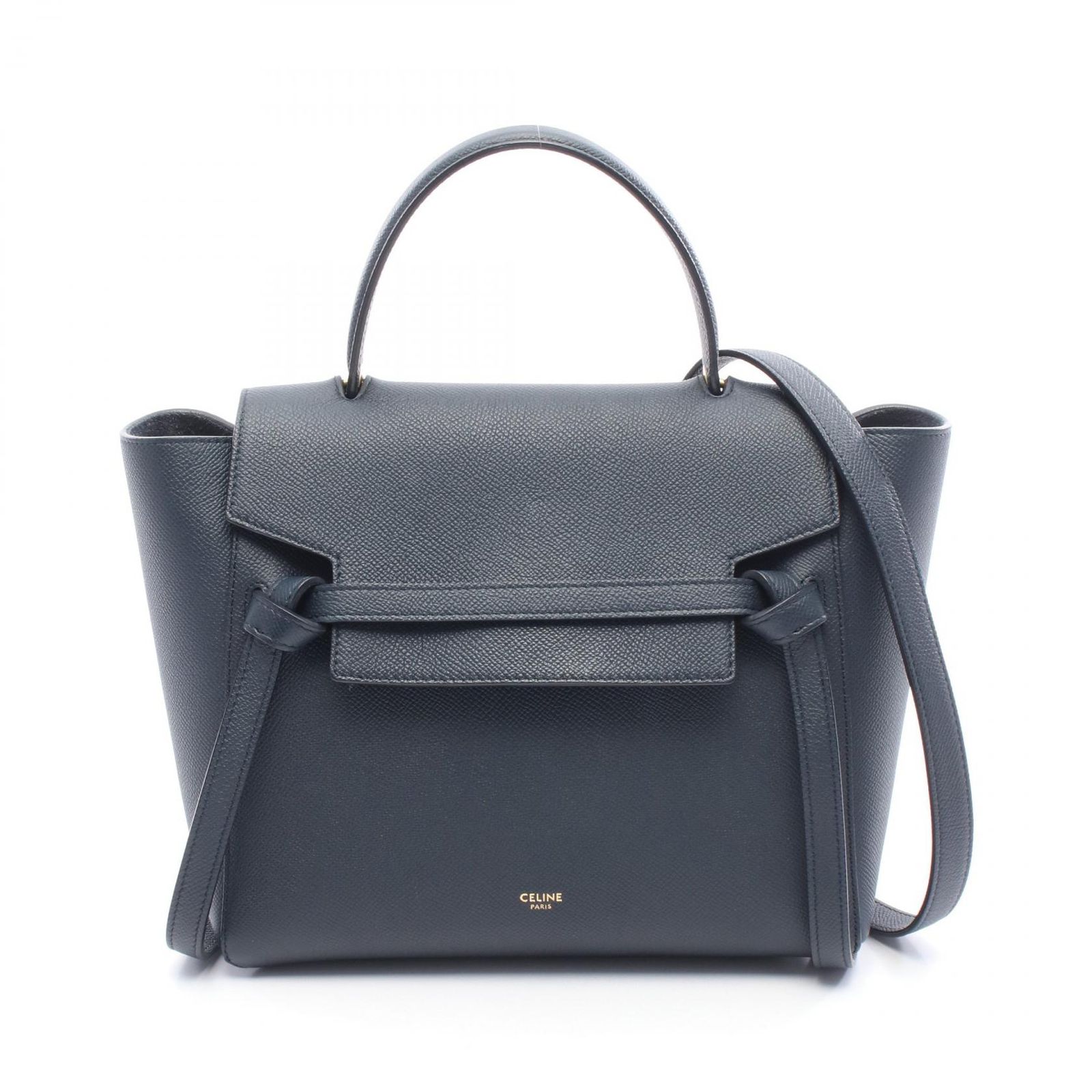 セリーヌ CELINE ハンドバッグ BELT BAG MICRO ベルトバッグ マイクロ F-LM-1199 ネイビー レザー ベルトバッグ マイクロ レディース Used A