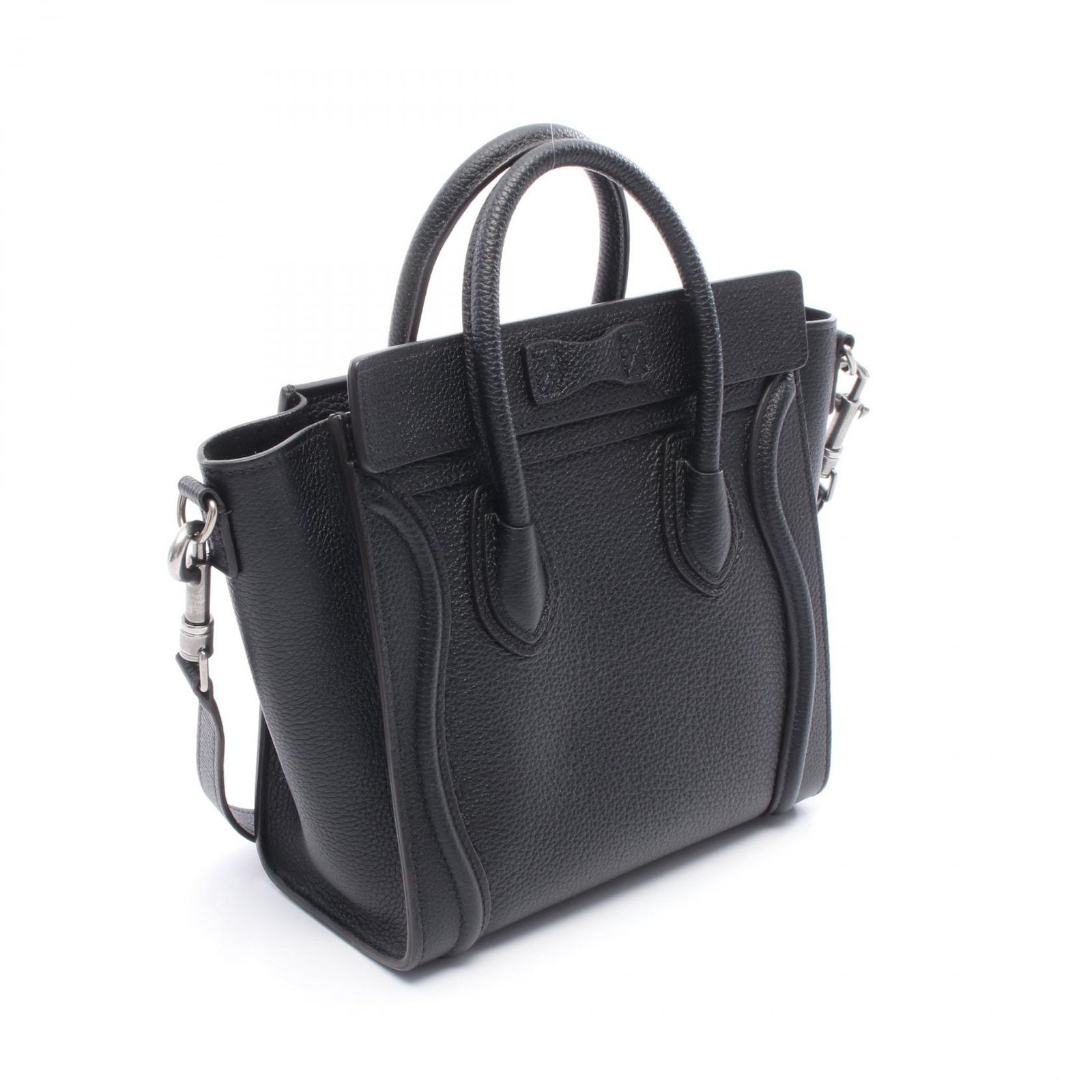 セリーヌ CELINE ハンドバッグ ラゲージ ナノショッパー 189243DRV ブラック レザー ラゲージ ナノ ショッパー レディース Used A