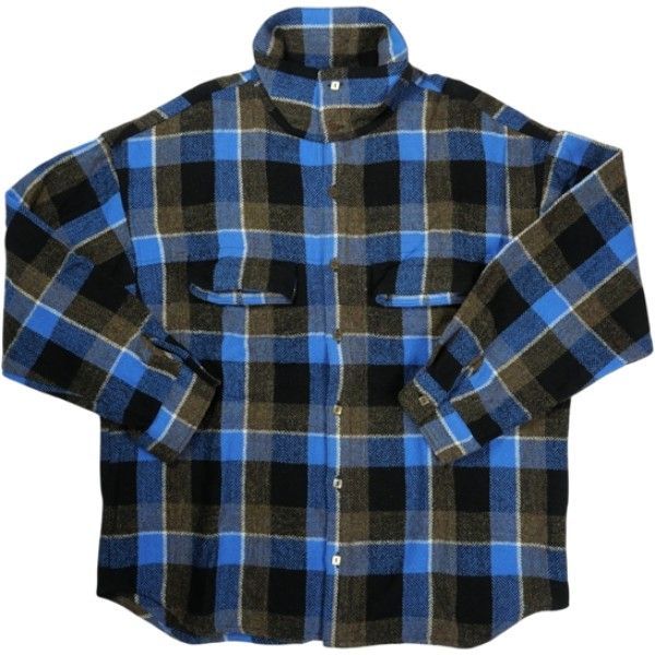 Size S TENDERLOIN テンダーロイン HIGH NECK WOOL SHT BLUE 長袖シャツ 青 品- 20829965