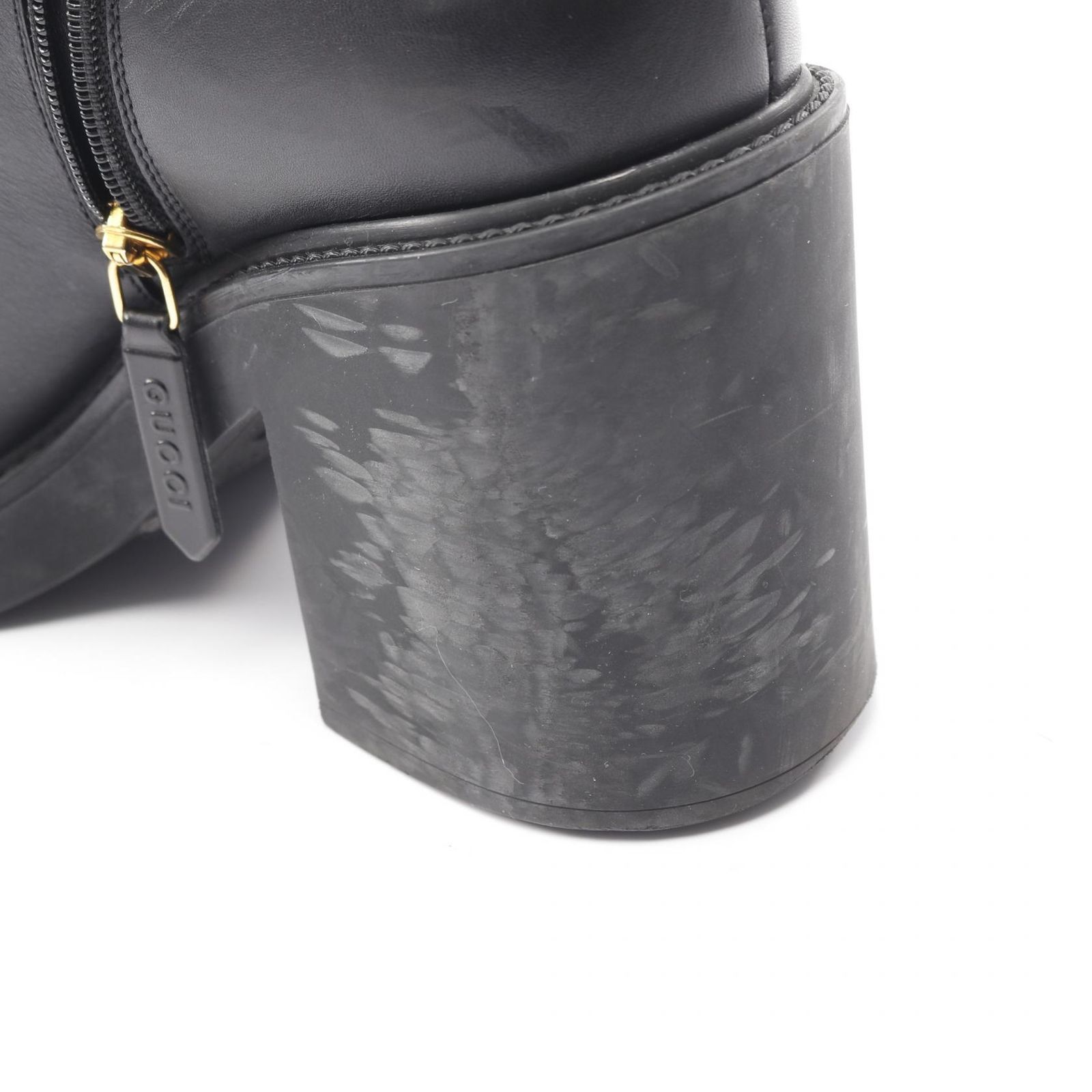 グッチ GUCCI ブーツ 750538 ブラック レザー ショートブーツ