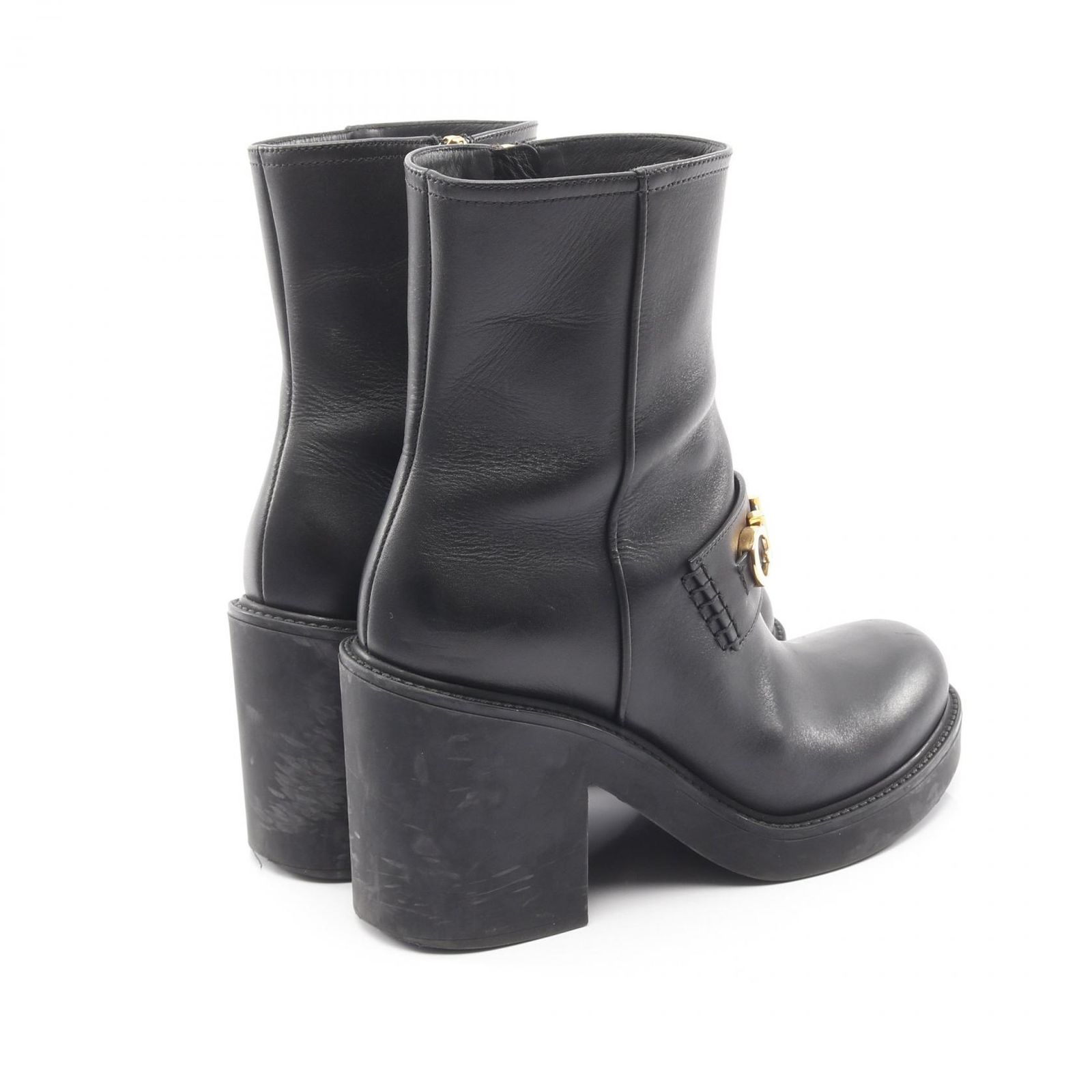 グッチ GUCCI ブーツ 750538 ブラック レザー ショートブーツ レディース B