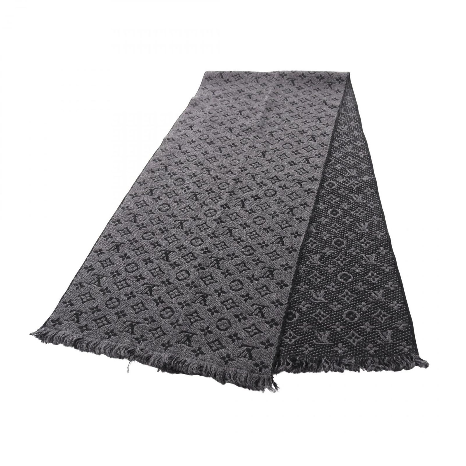ルイ ヴィトン LOUIS VUITTON マフラー エシャルプ モノグラム クラシック アントラシット M78526 ウール エシャプ マフラー メンズ Used A