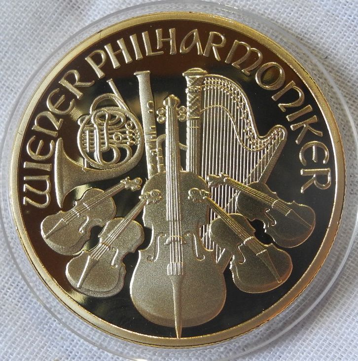 オーストリア ウィーンフィル 100ユーロ金貨 24金メッキレプリカコイン