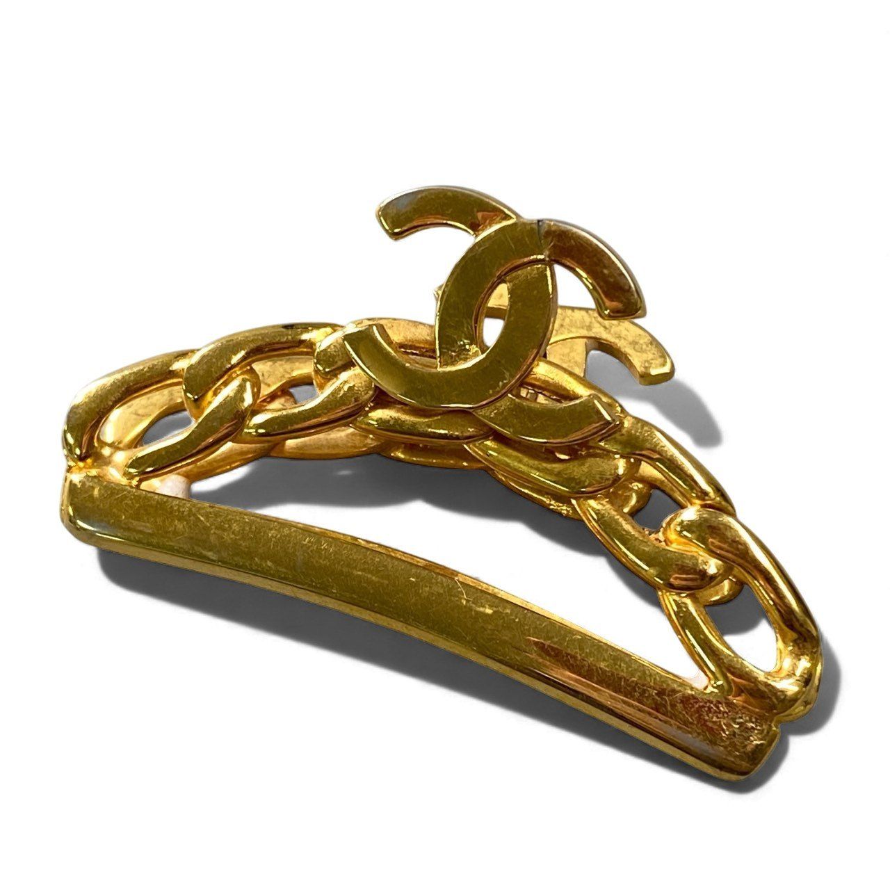 ヘアアクセサリー 1996 CHANEL GOLD BARRETTE 中古】CHANEL シャネル バレッタ 96A ゴールド ヘアーアクセサリー