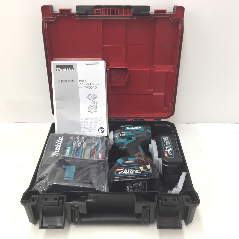 makita マキタ 40Vmax 2.5Ah 12.7mm 充電式インパクトレンチ ケース 充電器 バッテリ2個セット TW004GRDX