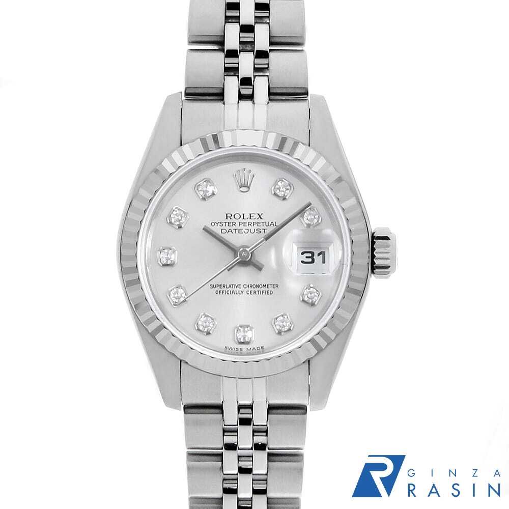 ロレックス デイトジャスト 10Pダイヤ 79174G シルバー K番 中古 レディース