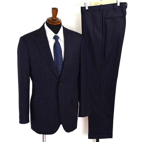 Jプレス 段返り 3つボタン シングルスーツ M A6 ダークネイビー