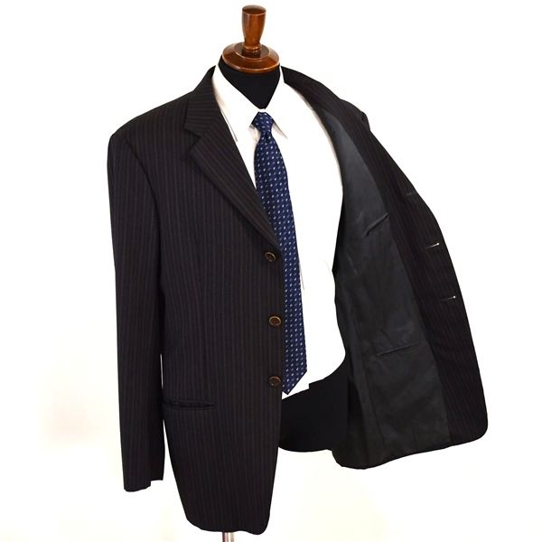 アルマーニ コレツィオーニ 3つボタン シングルスーツ XXL AB9 ダークグレー ストライプ ノータック 2C77NK 合物 春秋 5XK010 メンズビジネス 202511