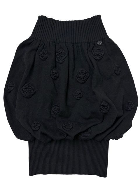 シャネル 08Aボンボンカメリア付カシミア混バルーンスカート CHANEL