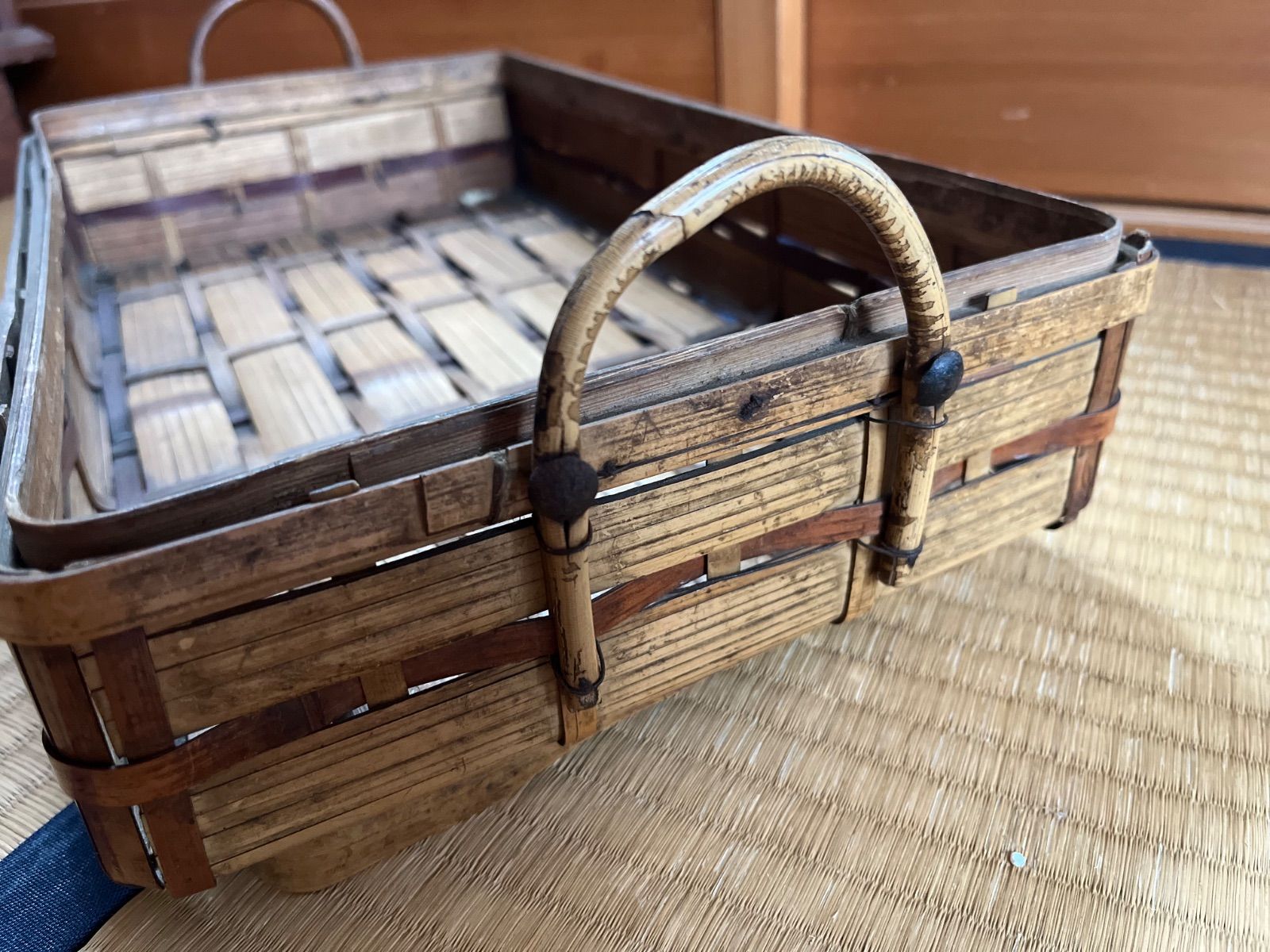 日本 古道具 アンティーク 蓋籠 文箱 竹細工 2セット - メルカリ