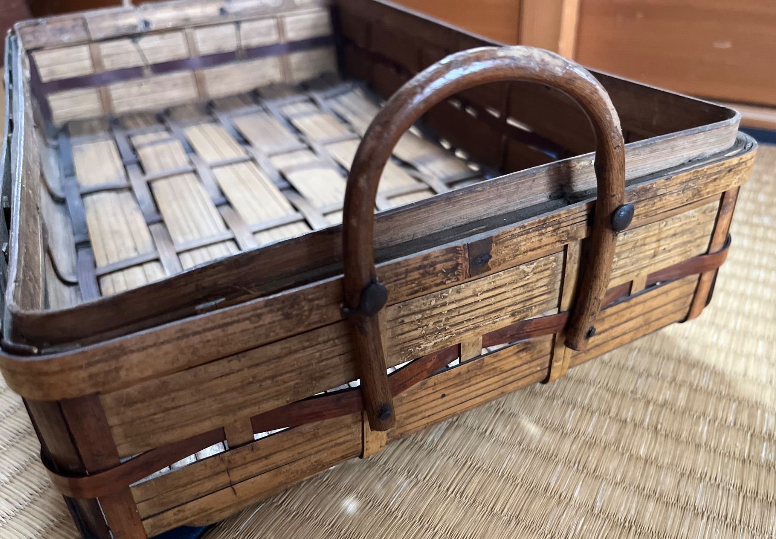 日本 古道具 アンティーク 蓋籠 文箱 竹細工 2セット - メルカリ