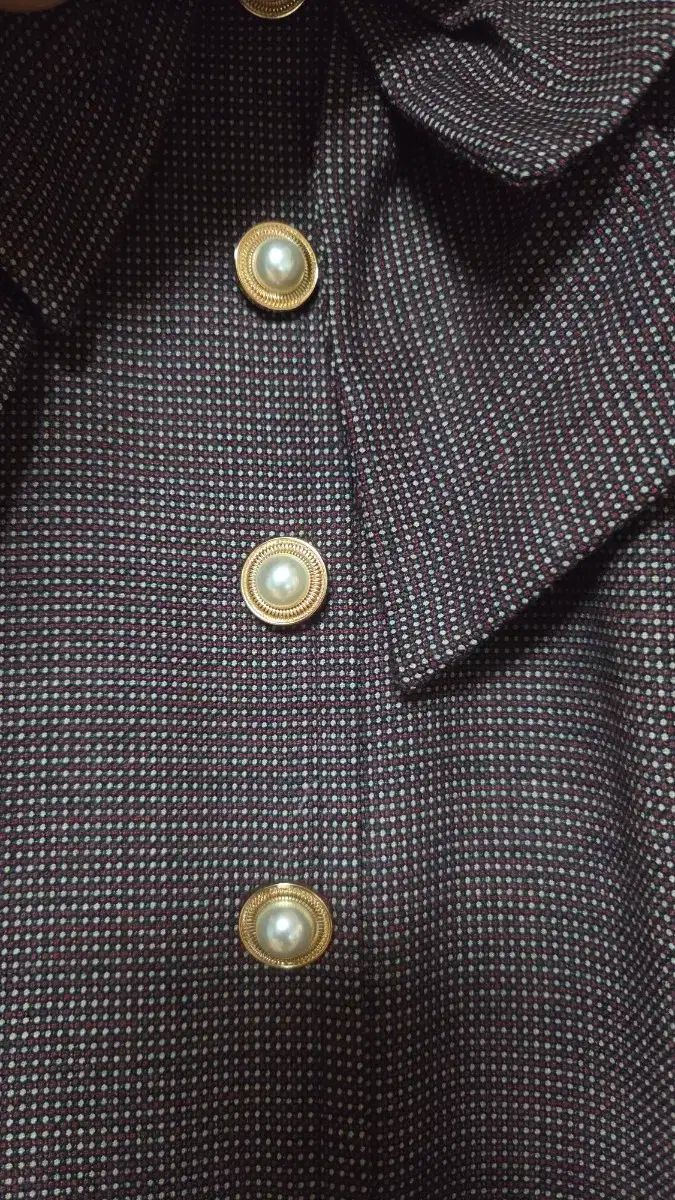  MOJO.S.PHINE モジョエスピン パール ボタン ONE PIECE 66 長袖 七分袖 ひざ丈ワンピース