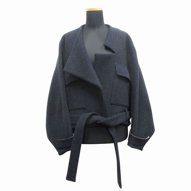 極美品 20AW エンフォルド ENFOLD メルトンリバー クロップド ショート