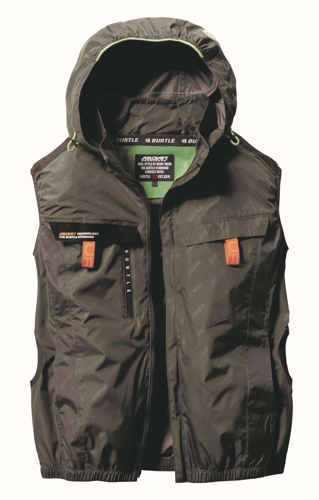 BURTLE バートル エアークラフトベスト ユニセックス 春夏用 ミルスグリーン AC2025 14 M ミルスグリーン Free Size