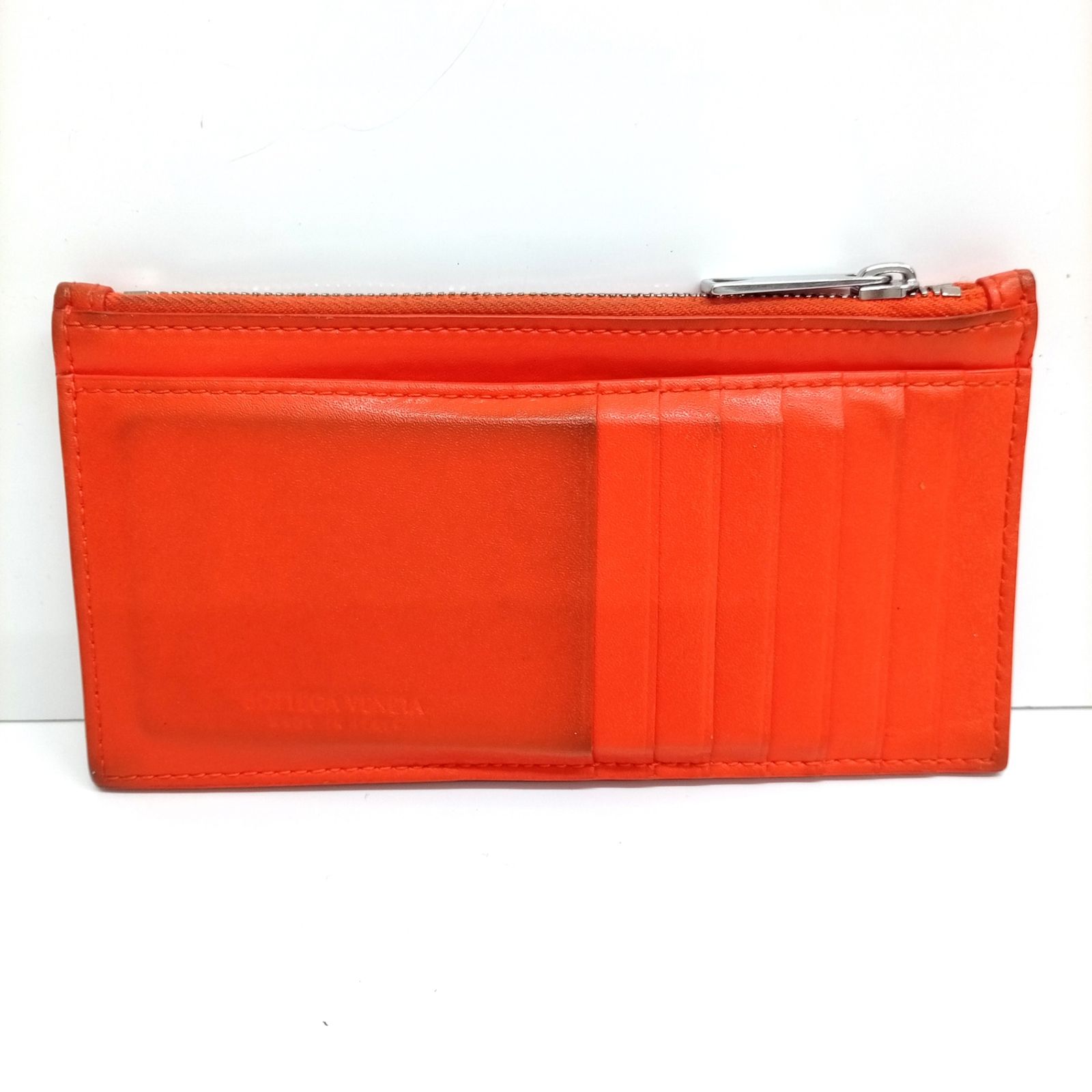 BOTTEGA VENETA ボッテガヴェネタ マキシ イントレチャート フラグメントケース オレンジ レザー 財布 カード コイン ケース 【】JA-
