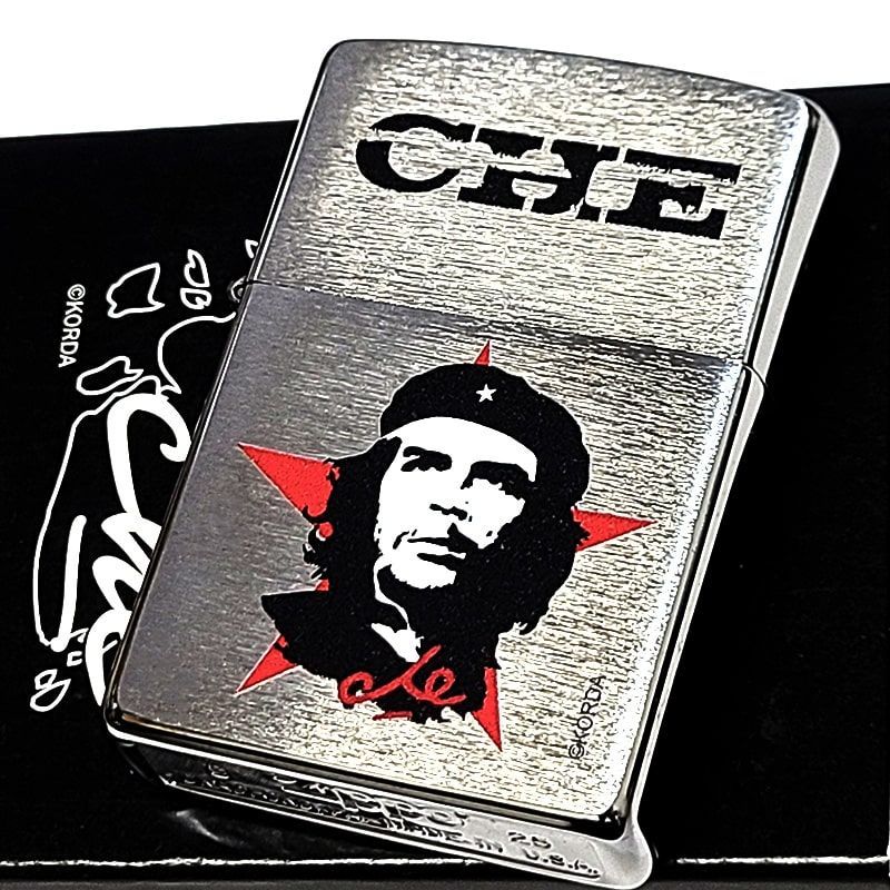 ZIPPO 銘柄 チェ ゲ かっこいい CHE シルバーサテン ジッポ ライター キューバ たばこ 星 ギフト おしゃれ 渋い メンズ プレゼント