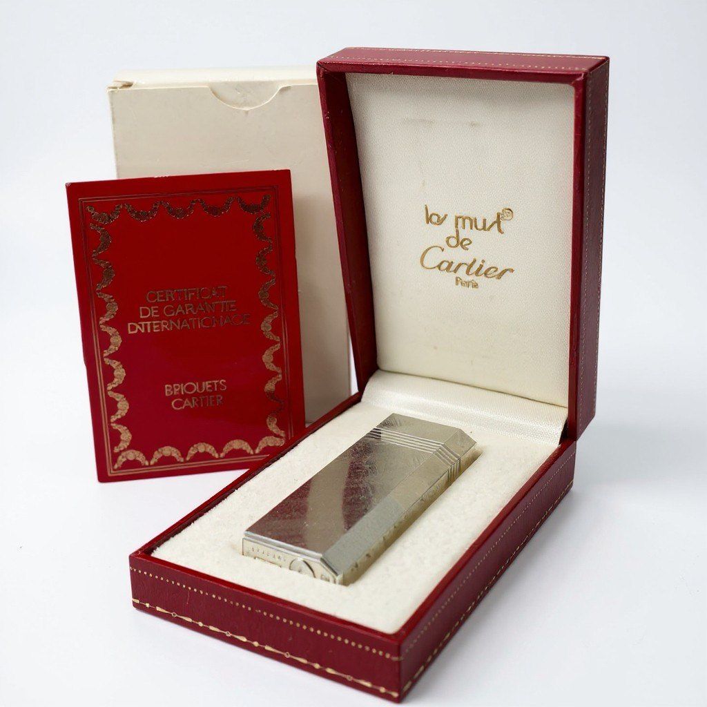 Cartier カルティエ 五角形 ライター 着火 済み シルバー ローラー式 喫煙具 箱 保証書付きt 18 r