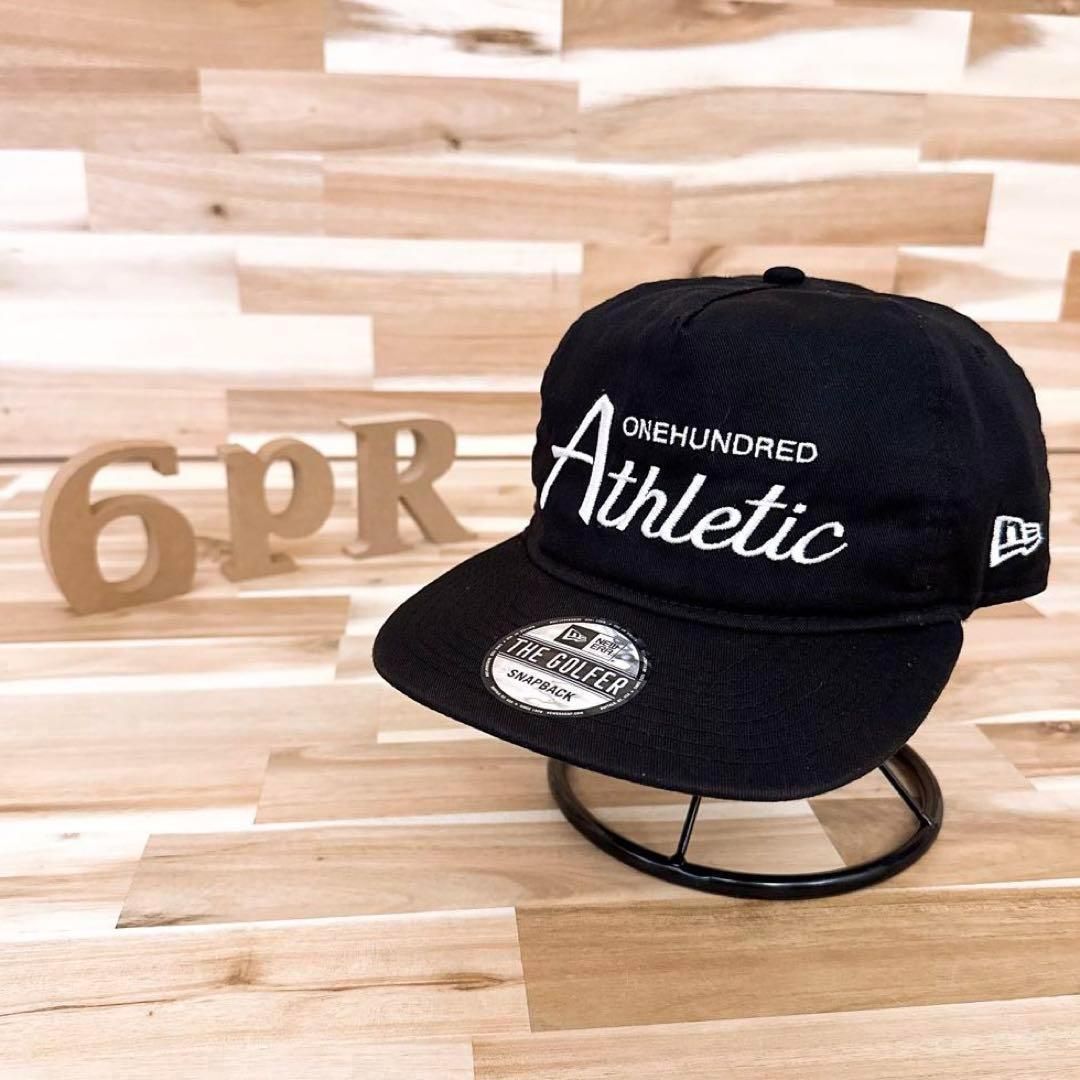 ニューエラ ワンハンドレッドアスレチック コラボ ゴルフ キャップ 黒 白