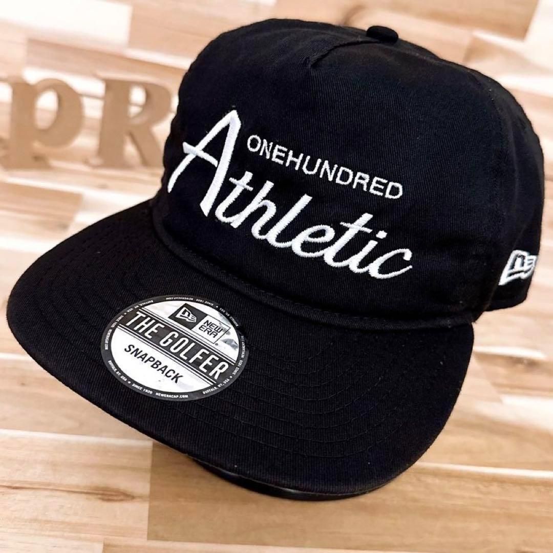ニューエラ ワンハンドレッドアスレチック コラボ ゴルフ キャップ 黒 白