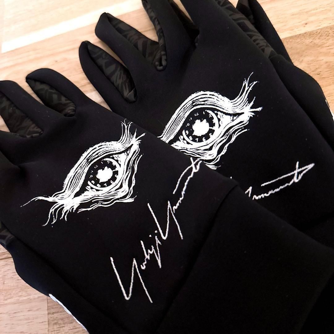 ニューエラ×ヨウジヤマモト フリース ウォーマーグローブ 手袋 L 黒×白