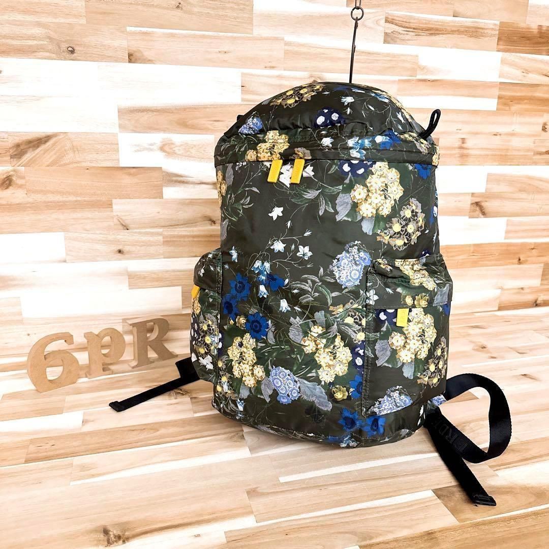 アーデム×エイチアンドエム コラボ フローラル リュック カーキ