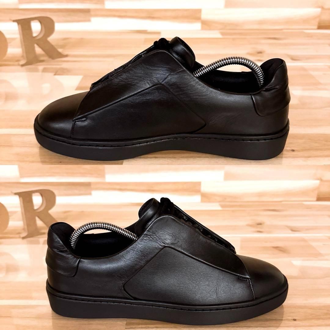 美品【ザラ】ハイド レース レザー スニーカー リミテッドエディション 