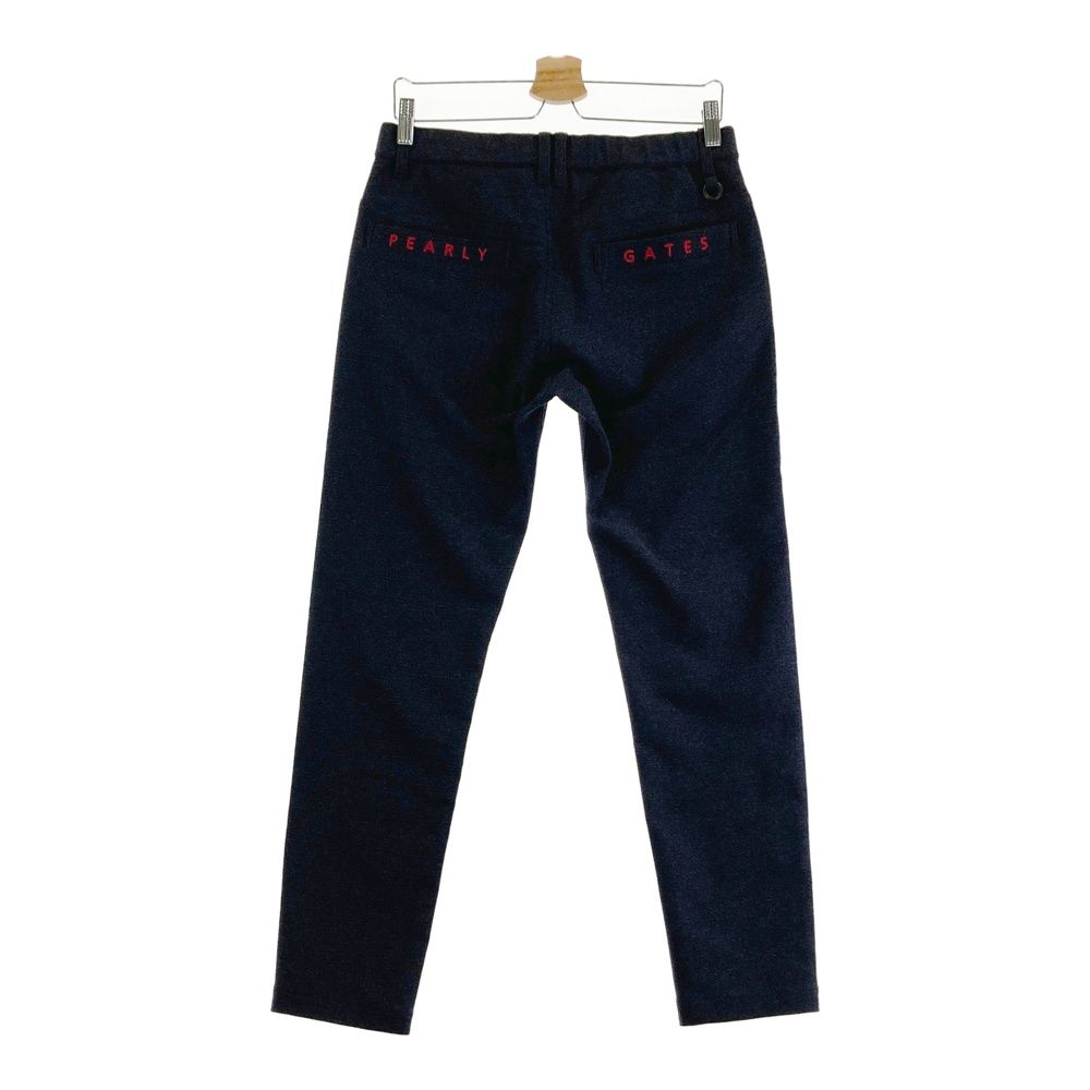 未使用級 XL相当 パーリーゲイツ パンツ ゴルフウェア ロゴ刺繍 サイズ7 紺 サイズ：4 PEARLY GATES パーリーゲイツ ロゴ刺繍パンツ グレー系