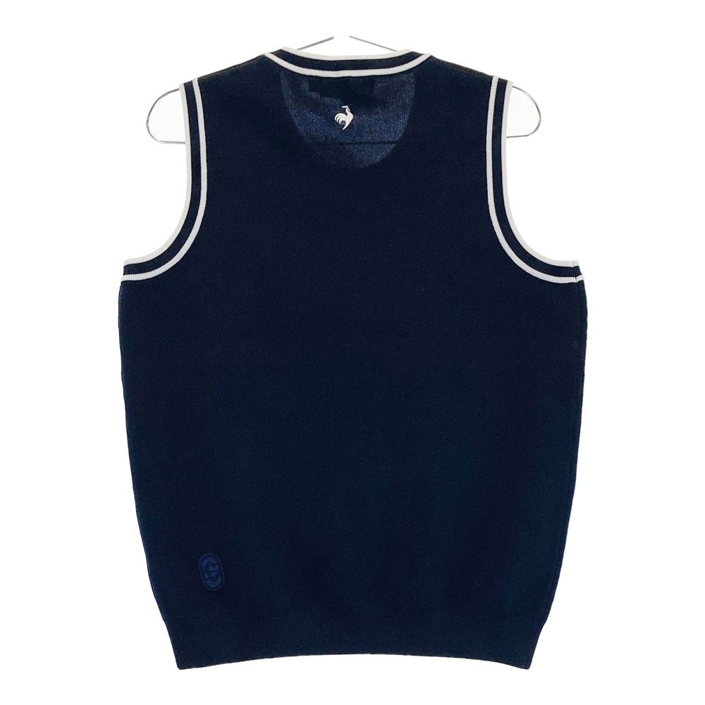 サイズ L LE COQ GOLF ルコックゴルフ モデル ニット ベスト ネイビー系 ゴルフウェア レディース ストスト