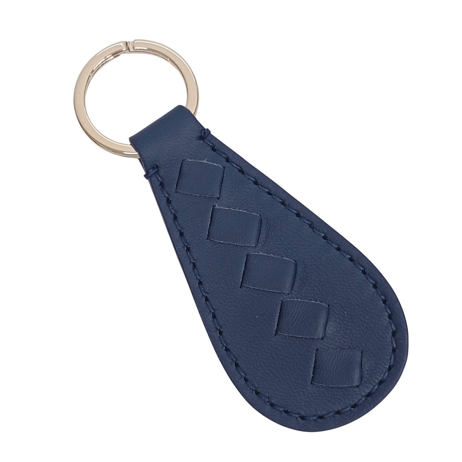 BOTTEGA VENETA ボッテガヴェネタ キーホルダー キーリング ネイビー レザー JA-25372