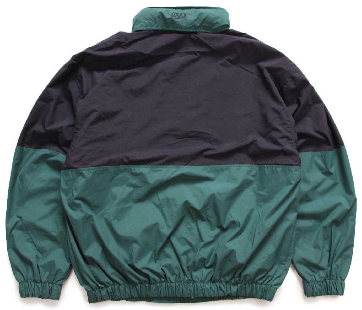 90s TOYOTA トヨタ TRD RACING DEVELOPMENT ロゴ刺繍 ツートン ナイロンジャケット 黒×緑 L パーカー 北米 カスタム USDM