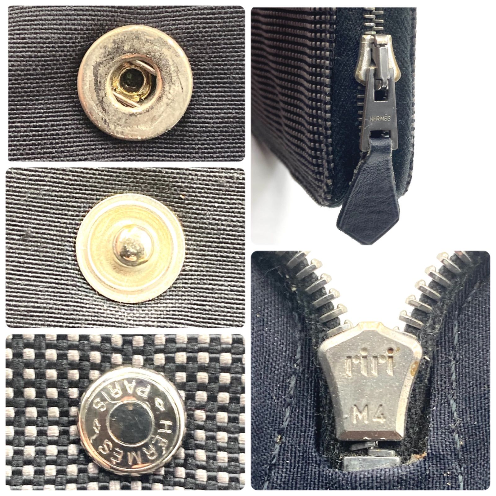 □良品□HERMES エルメス エールラインパースPM ジップアラウンド折り 