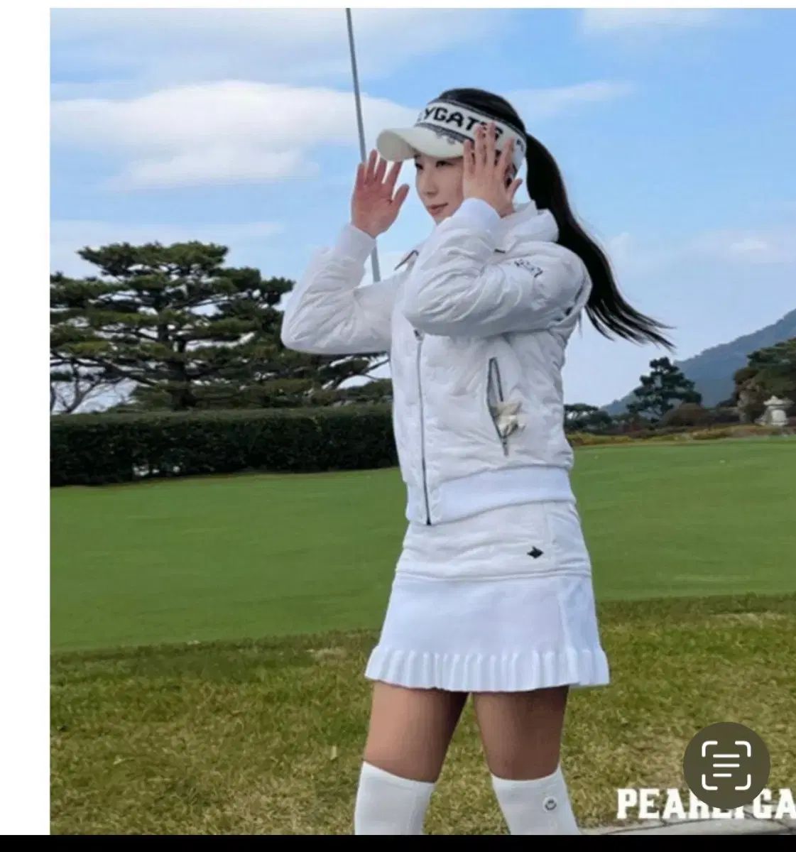 パーリーゲイツダブルハイネックグースキルトダウン0 55-55半 - 実寸1