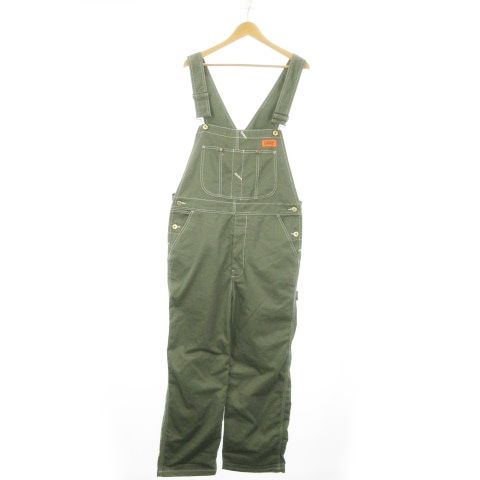 ユニバーサルオーバーオール UNIVERSAL OVERALL オーバーオール サロペット パンツ ワイド ワーク ペインター ロゴ M 緑 カーキ AO13 GY01
