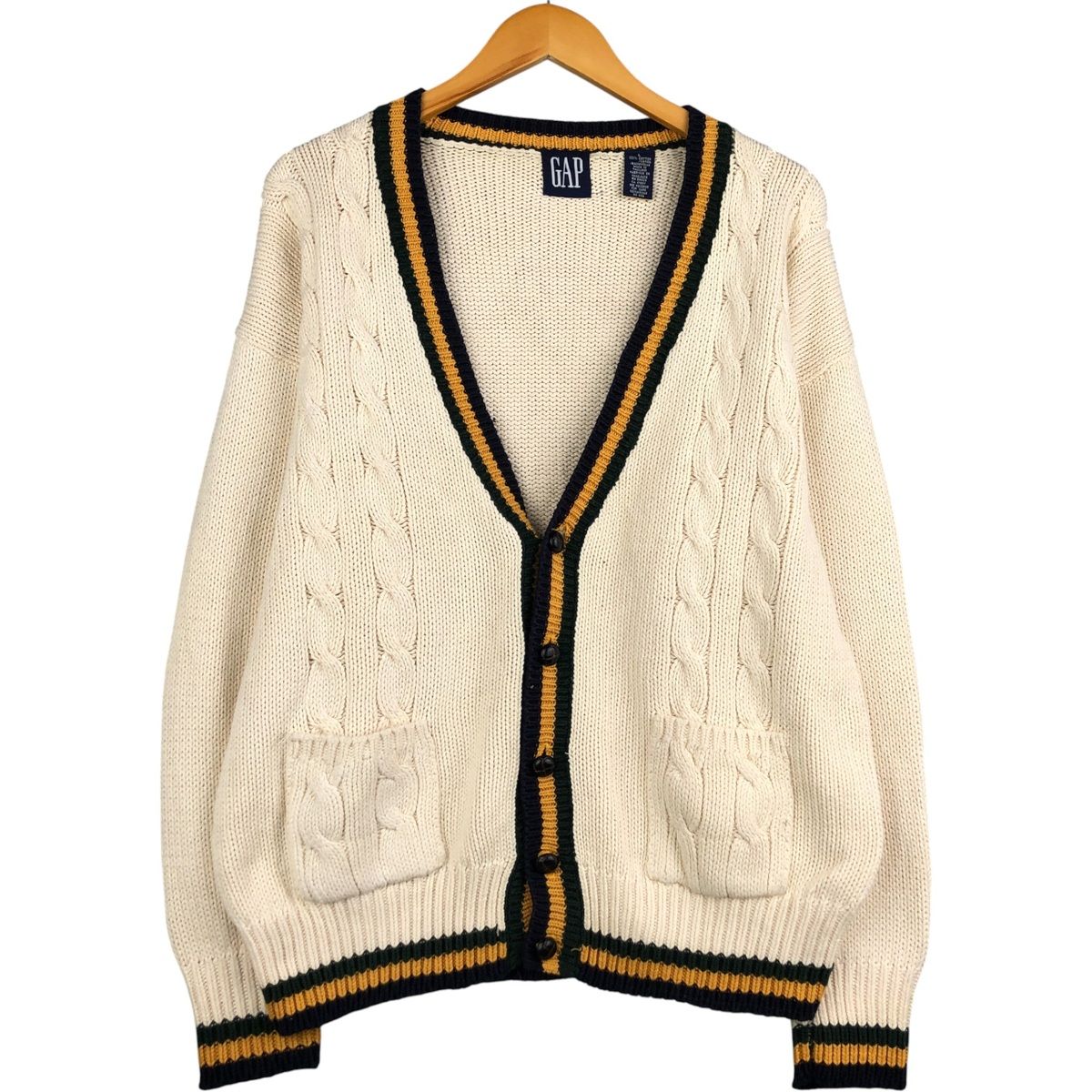 古着 90年代 ギャップ GAP オールドギャップ ケーブル編み コットンニットカーディガン メンズL相当 ヴィンテージ/eaa595846 古着 90年代 ギャップ GAP オールドギャップ ケーブル編み コットン
