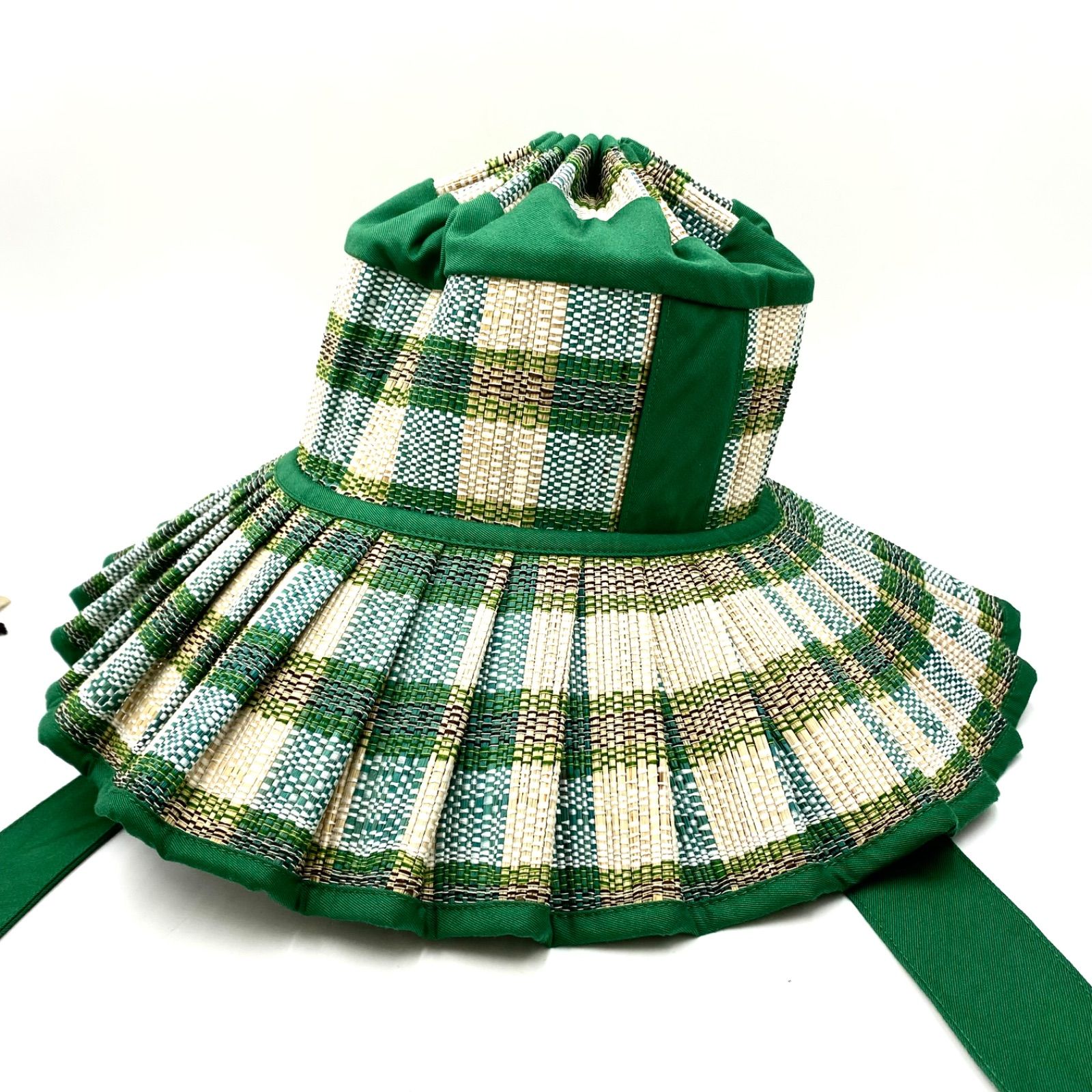 LORNA MURRAY ローナマーレイ ストローハット バケットハット グリーン Mサイズ